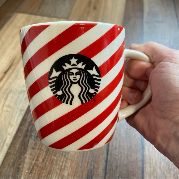 Starbucks Red and White Candy Cane 12 Ounce Mug - Picture 2 of 8
